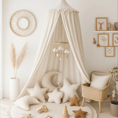 ciel de lit mousseline ecru