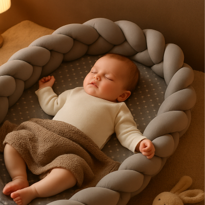 cocon bebe sommeil tresse grise