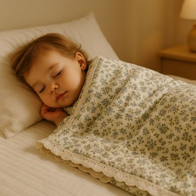 couette bebe sommeil bleuet