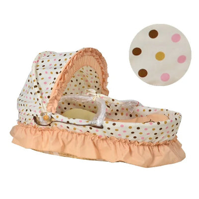 couffin en osier bebe petits pois