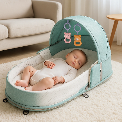 couffin nomade vert bebe sommeil
