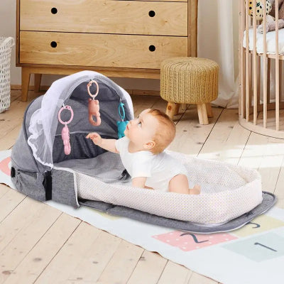 couffin portable bebe curieux