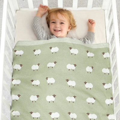 couverture bebe joyeux tricot mouton