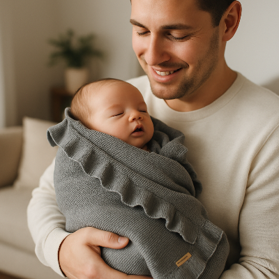 couverture bebe sommeil bras papa
