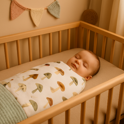 couverture bebe sommeil champignons