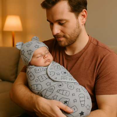 emmaillotage gigoteuse bebe sommeil bras papa