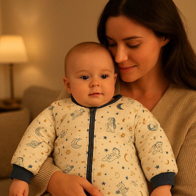 gigoteuse emmaillotage bebe dans bras maman
