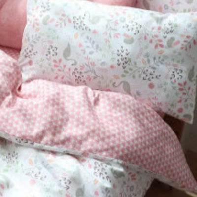 literie bebe reversible rose