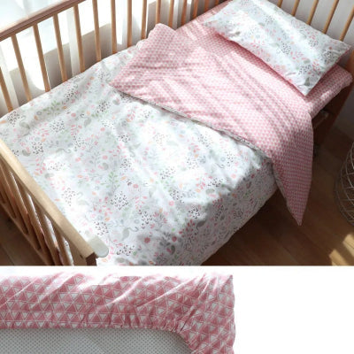 literie bebe trois pieces cygne rose