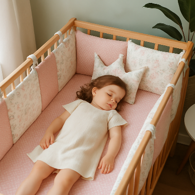 tour de lit modulable fillette dort