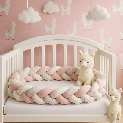 tresse de lit bebe decor lama