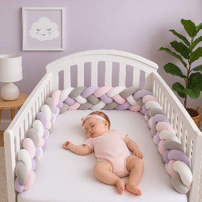 tresse de lit bebe  sommeil violet