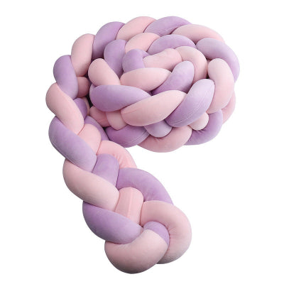 tresse de lit bebe violet rose