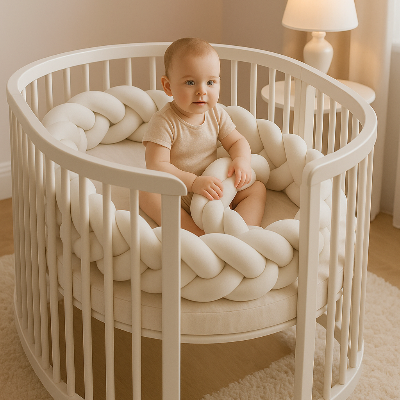 tresse de lit blanche bebe assis