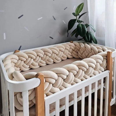 tresse de lit double beige pale
