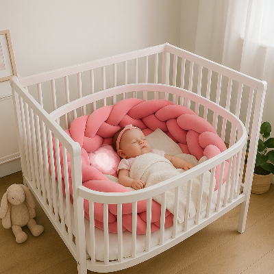 tresse de lit rose bebe sommeil